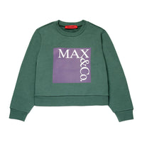 Max and Co Green Branded Crewneck Sweater