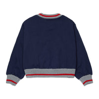Max and Co Night Blue Sweatshirt With College Patches