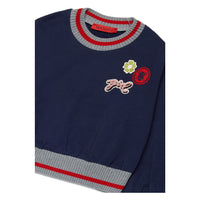 Max and Co Night Blue Sweatshirt With College Patches