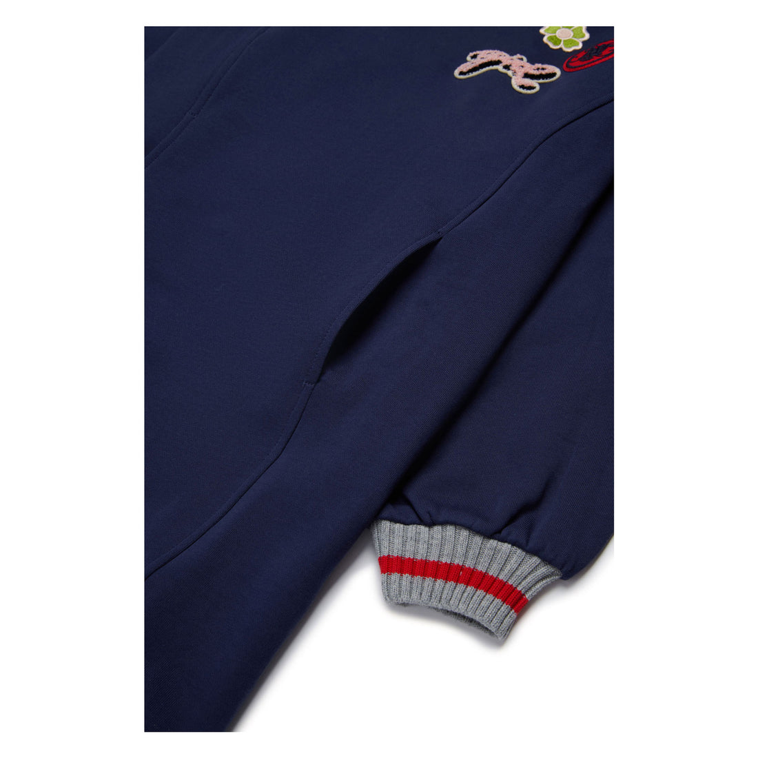Max and Co Night Blue Sweater Dress With College Patches