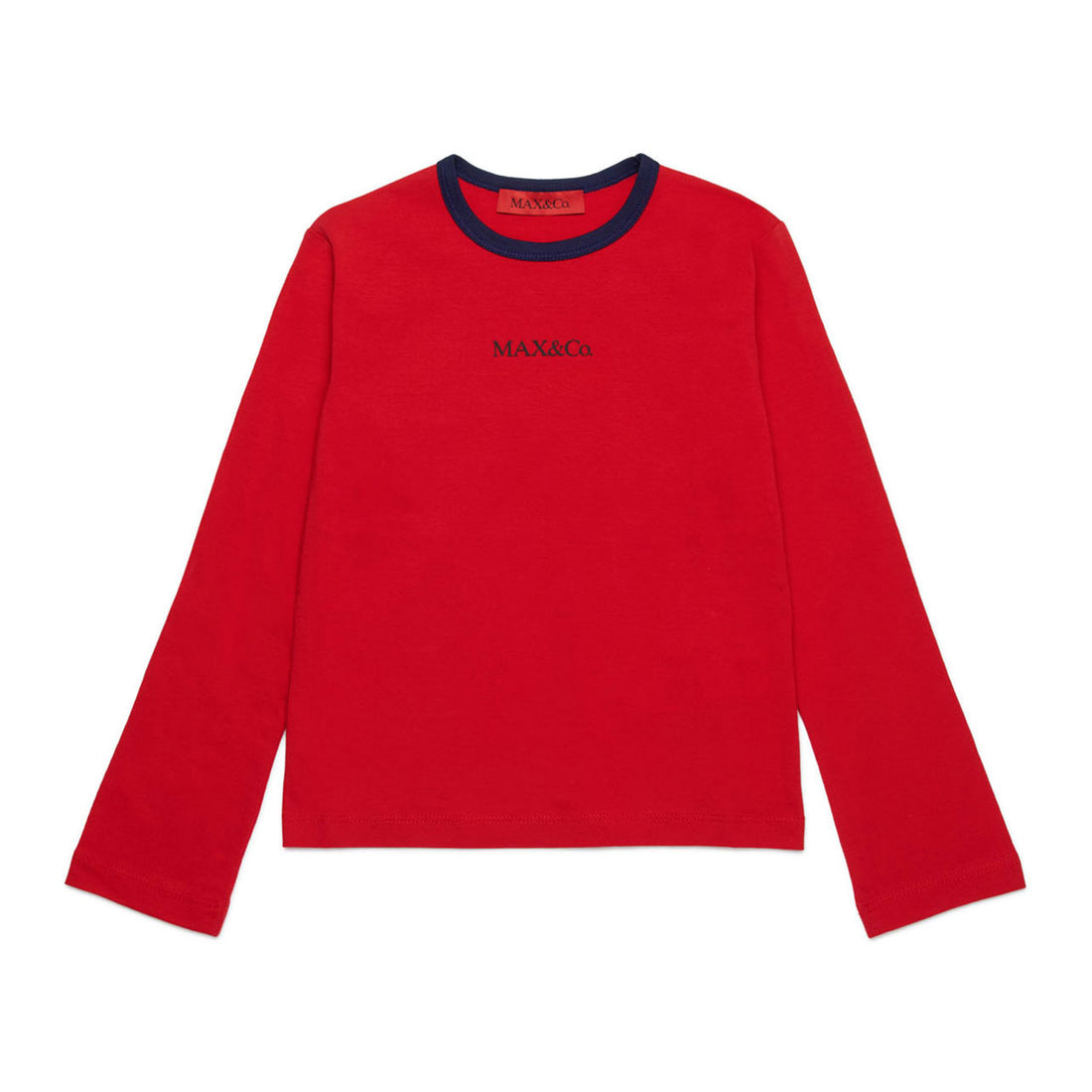Max and Co Red Long Sleeve T-shirt With Logo