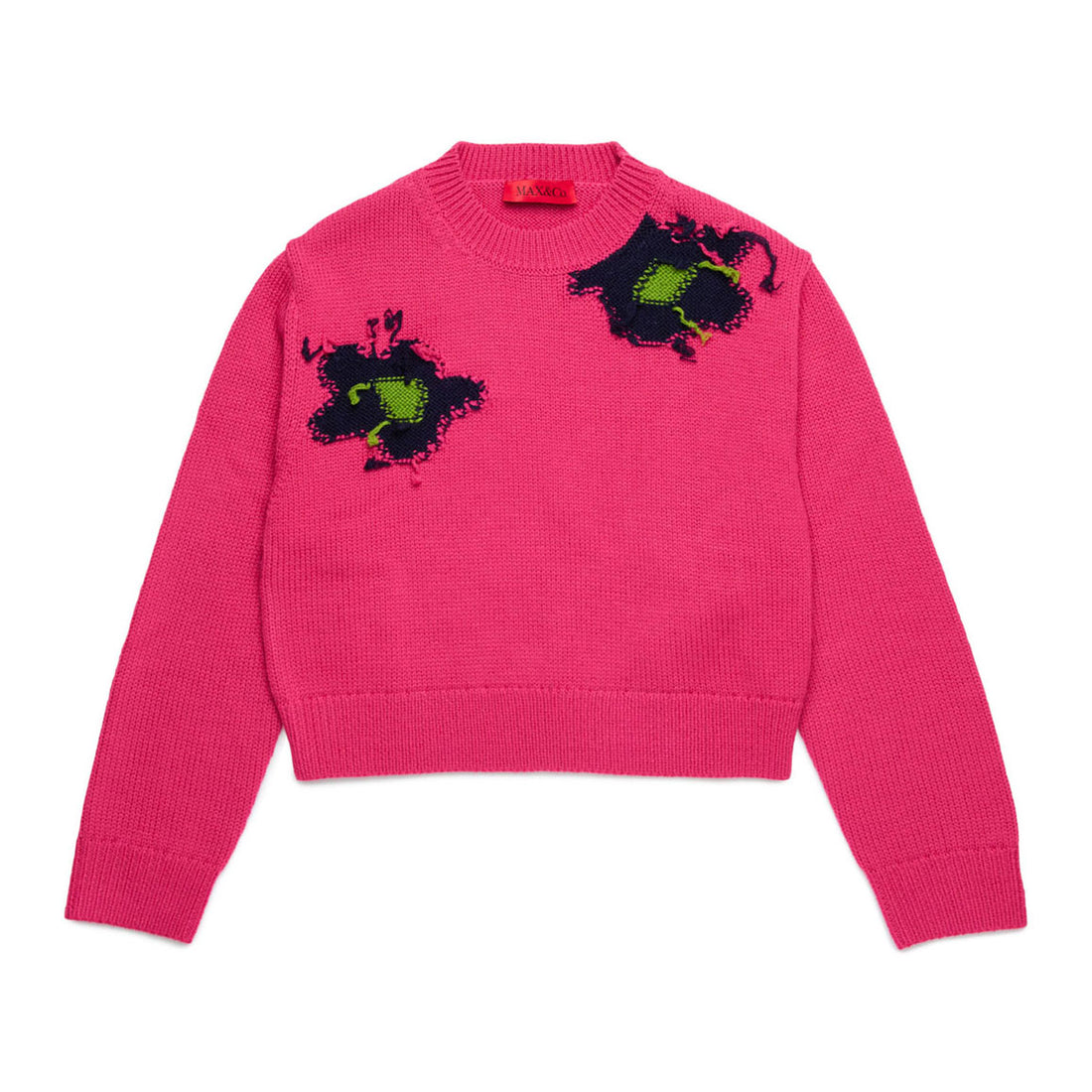 Max and Co Wool Blend Pullover With Flowers