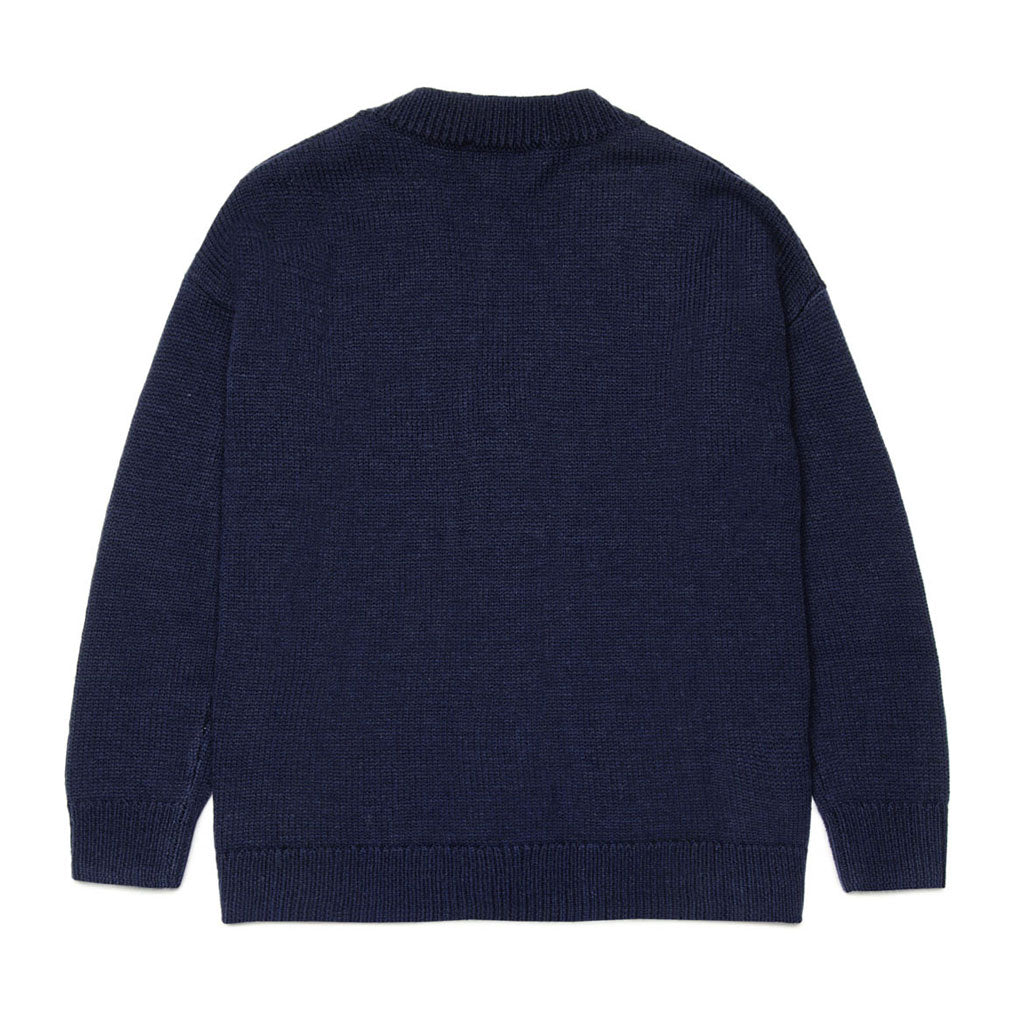 Max and Co Night Blue Wool Blend Cardigan With Flowers