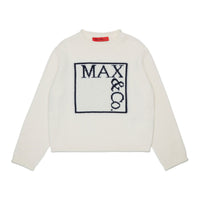 Max and Co Ivory Square Logo Knit Sweater