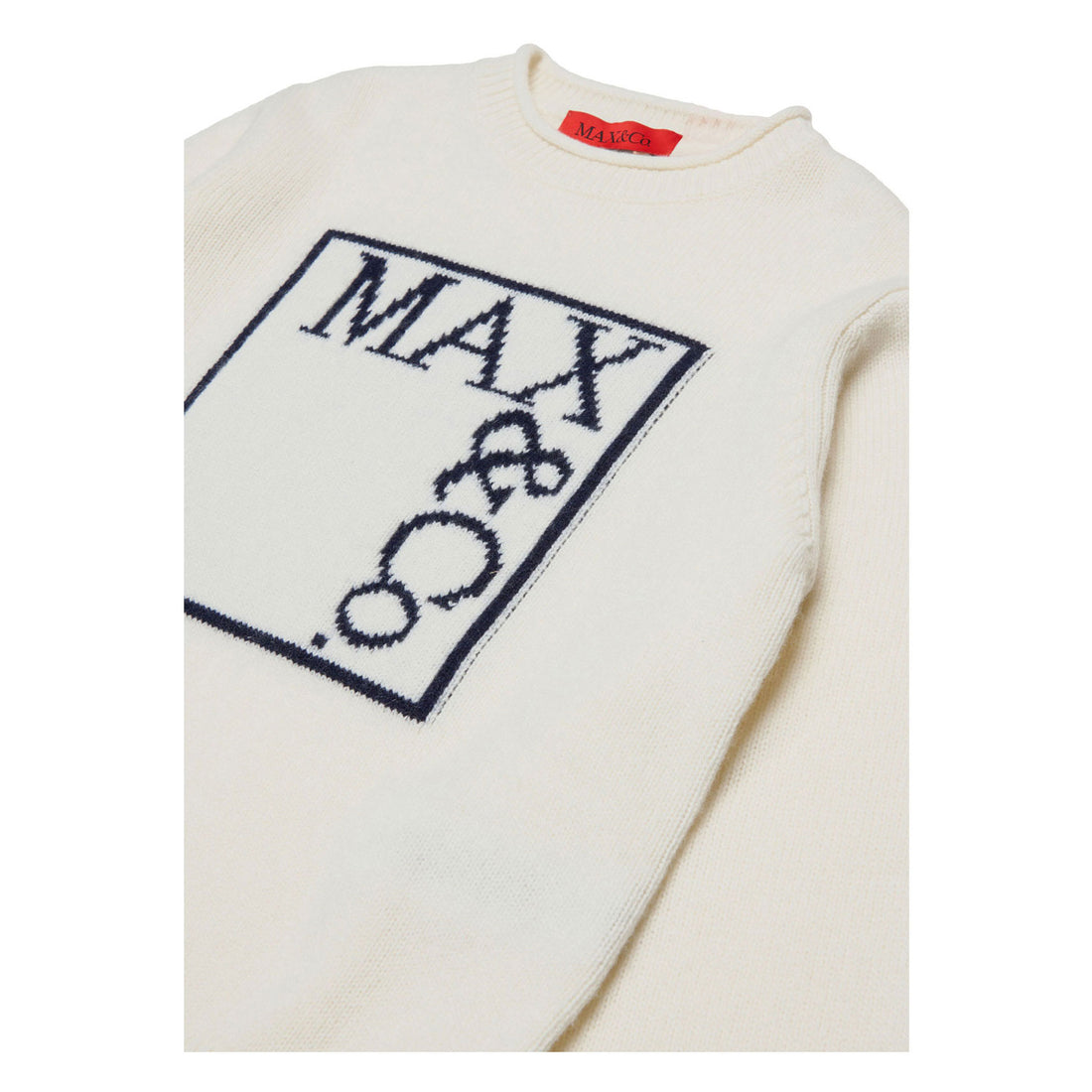 Max and Co Ivory Square Logo Knit Sweater