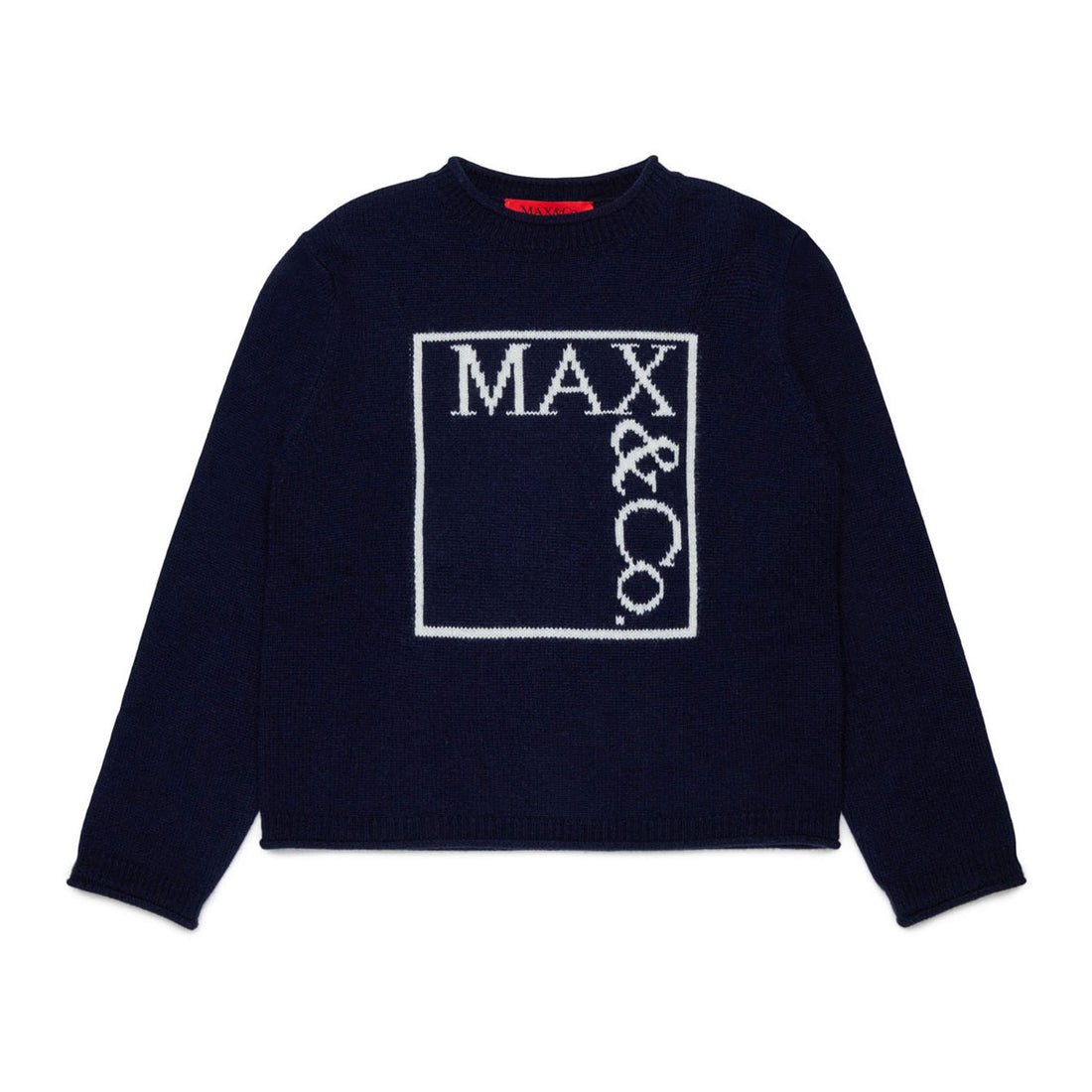 Max and Co Navy Square Logo Knit Sweater