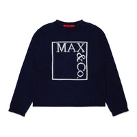 Max and Co Navy Square Logo Knit Sweater