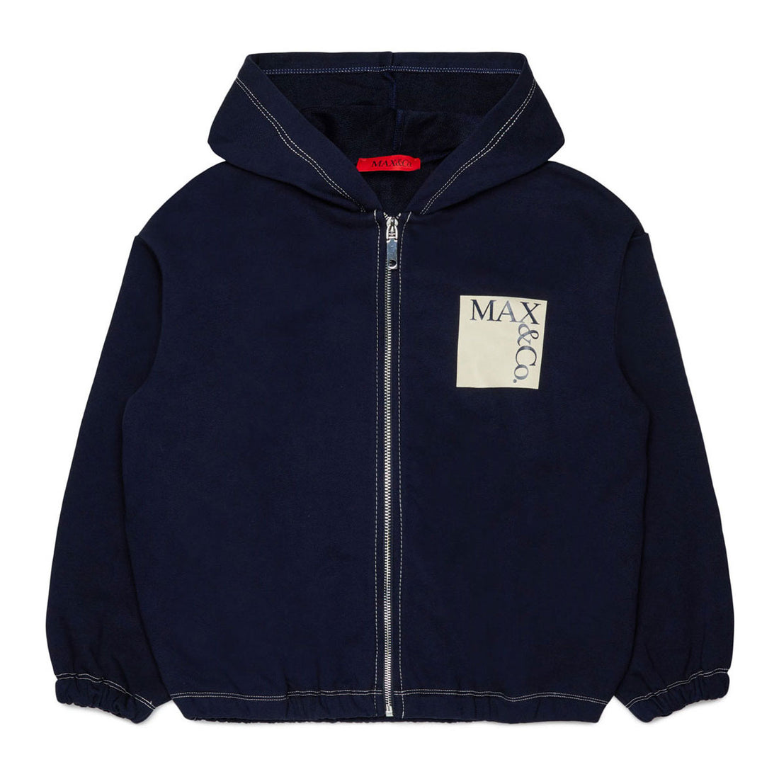 Max and Co Navy Square Logo Hoodie