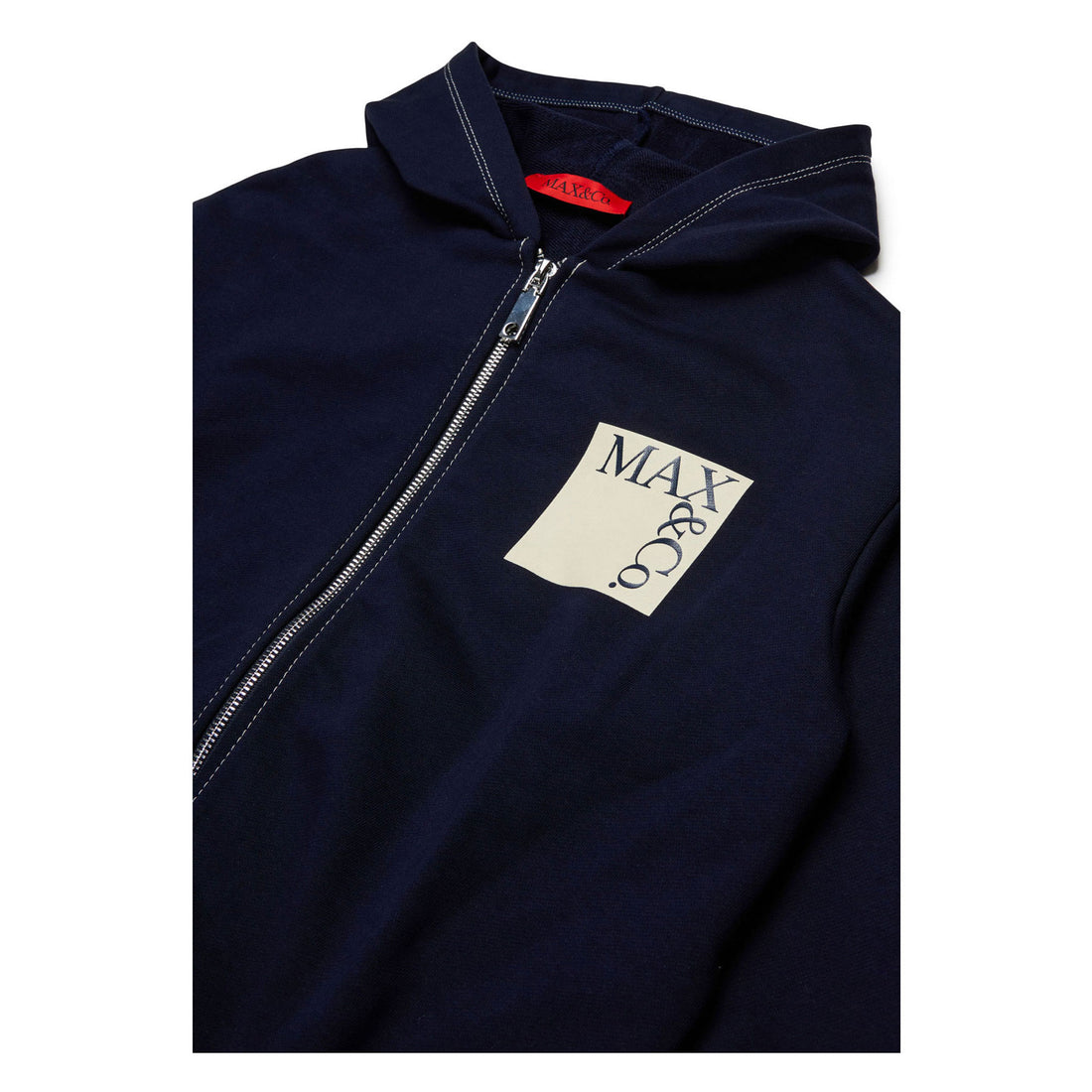 Max and Co Navy Square Logo Hoodie