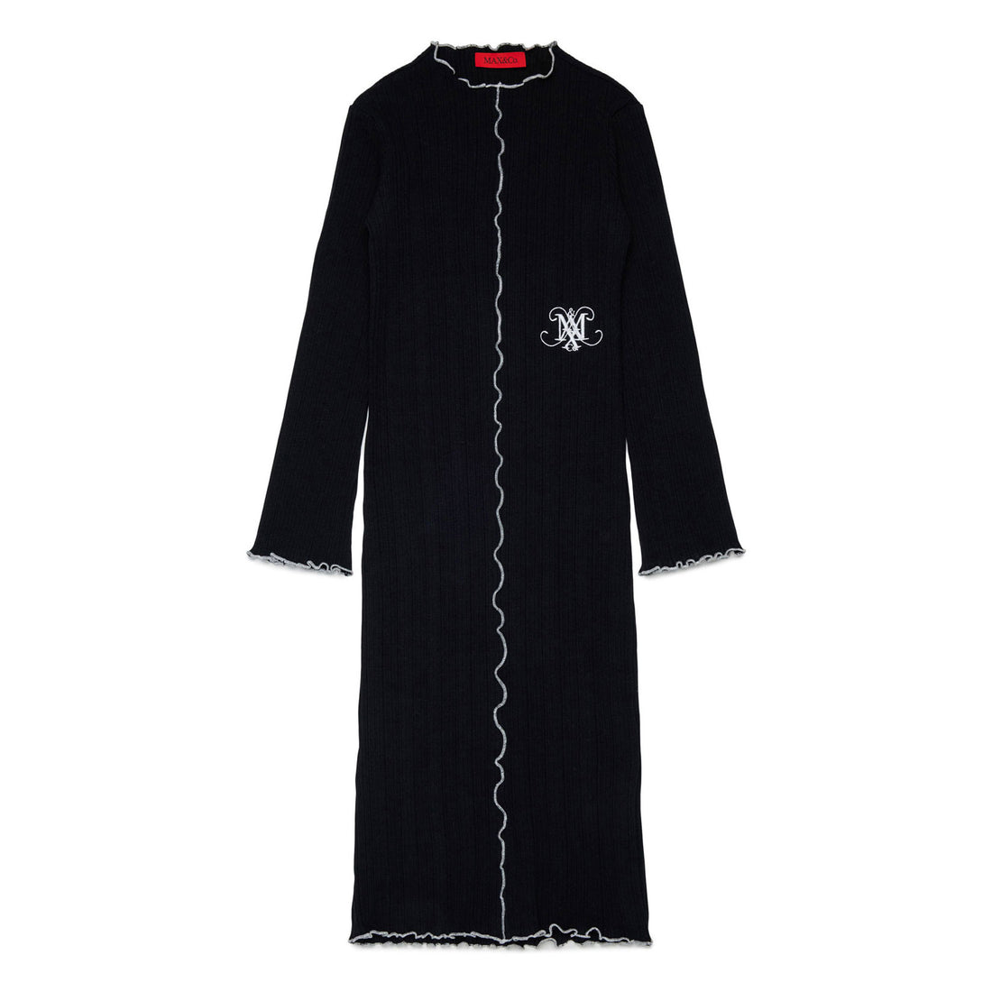 Max and Co Black Contrast Trim Long Dress