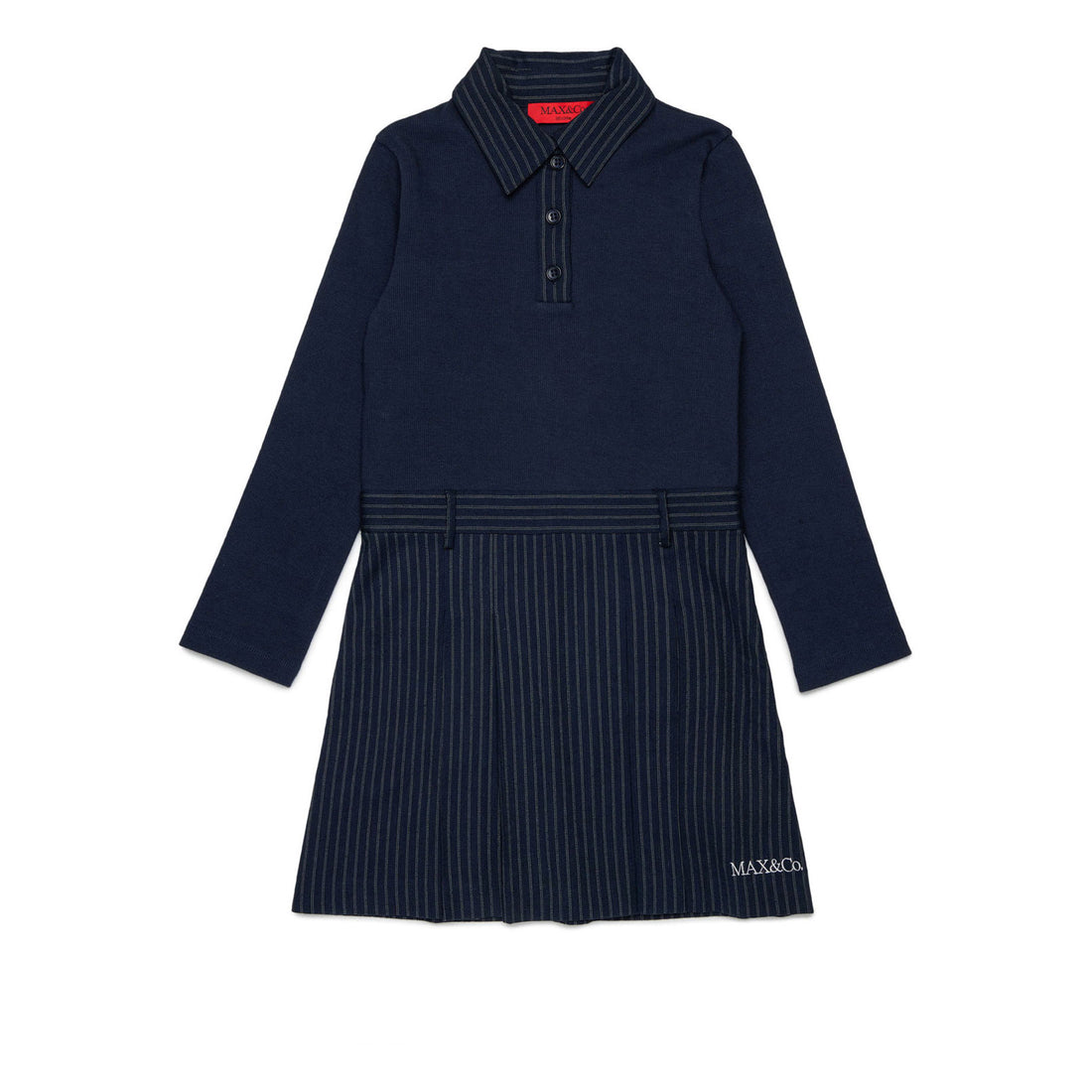 Max and Co Navy Pinstripe Dress