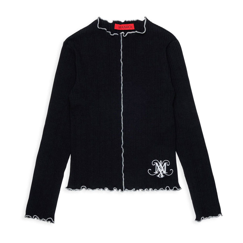 Max and Co Black Contrast Trim Tee