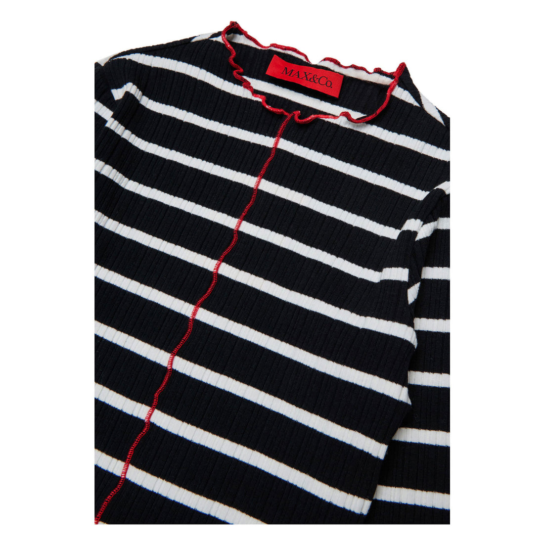 Max and Co Black/White Stripe Ribbed Tee