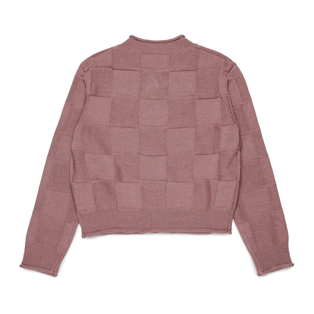 Max and Co Mauve Checkered Pattern Knit Sweater