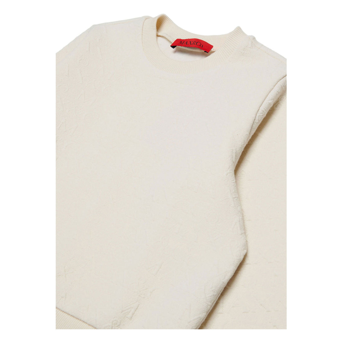 Max and Co Ivory Jacquard Allover Logo Sweatshirt