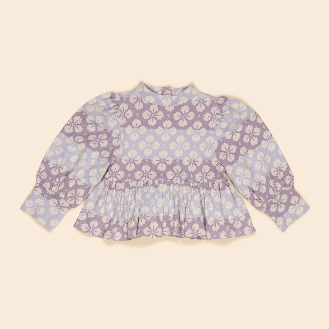 Apolina  Icelandic Poppy Jacquard Mya Peplum Jersey Top