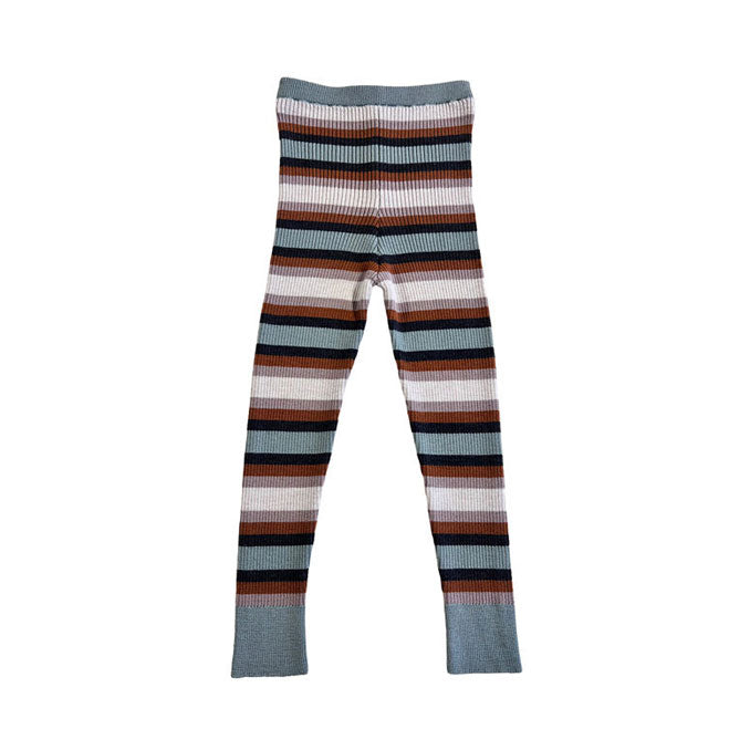 Mabli  Duck Egg Stripe Rib Sylfaen Leggings