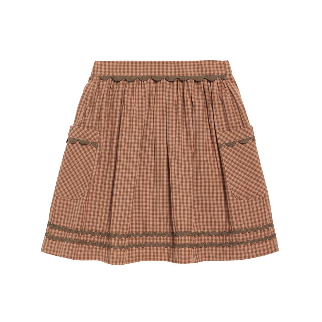 Little Cotton Clothes Tea Rose Tiny Check Margot Skirt