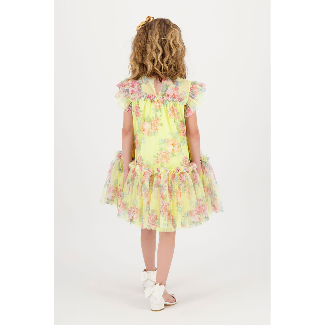 Angels Face Sherbert Marigold Flower Tulle Dress