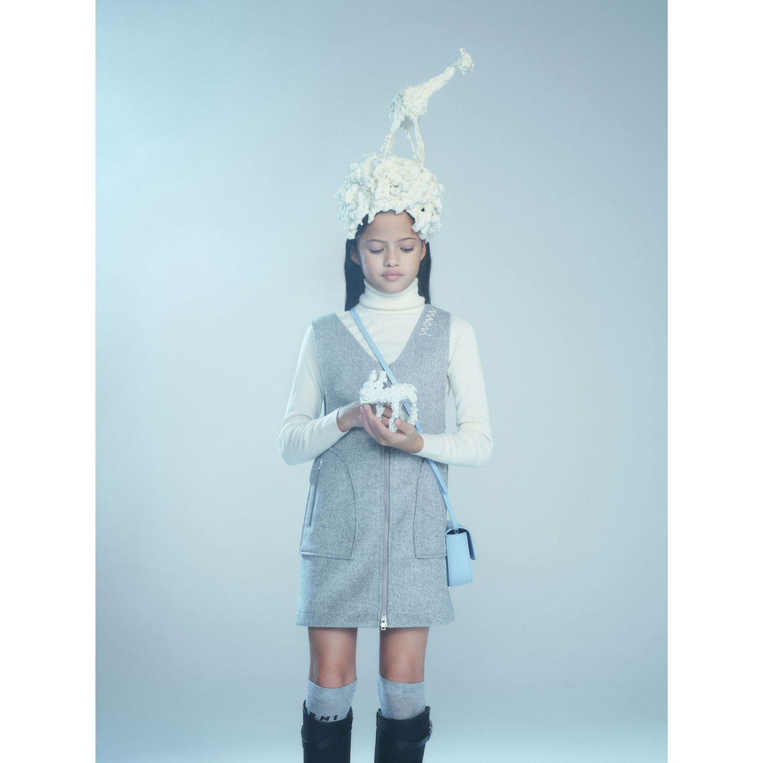 Marni Grey Doll Face Dress