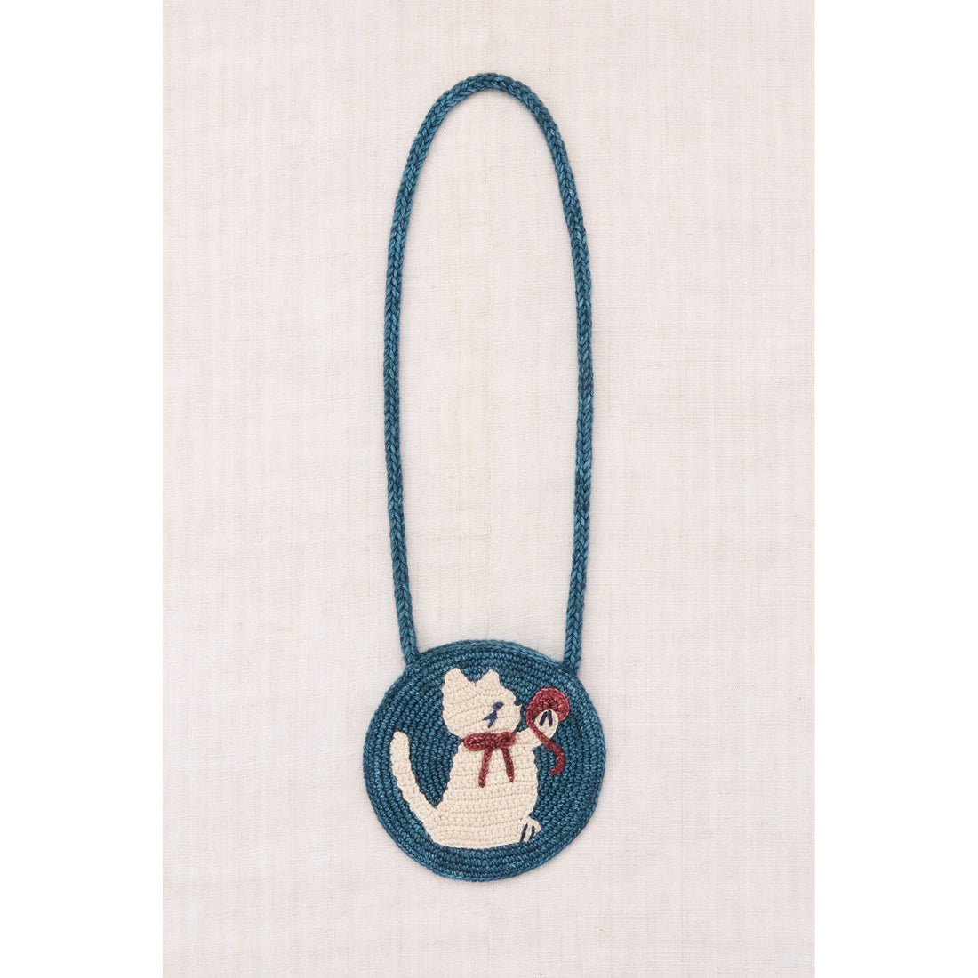 Misha and Puff Blue Smoke Meadow Yarn Cat Circle Bag