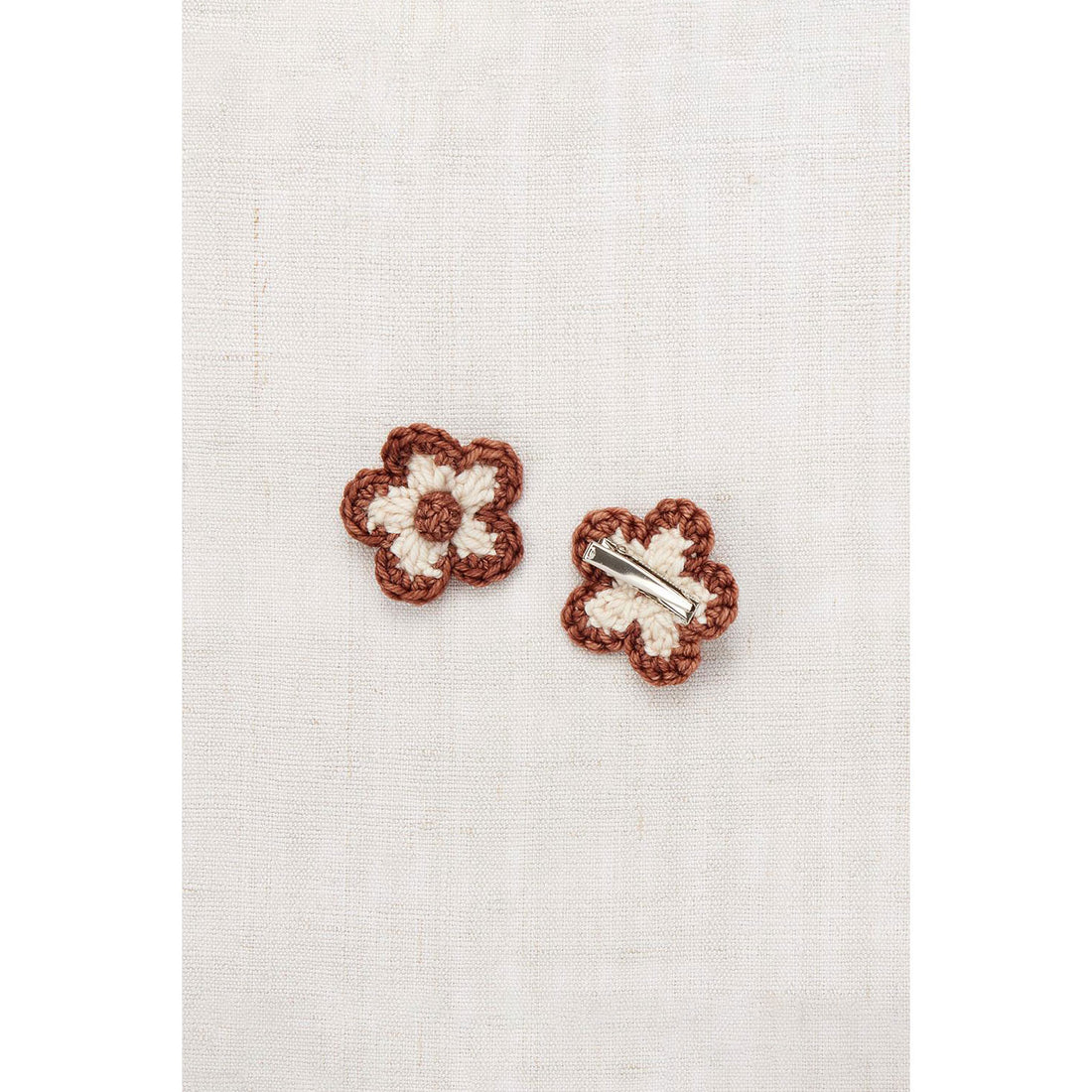 Misha and Puff Chestnut Medium Flower Clip Set