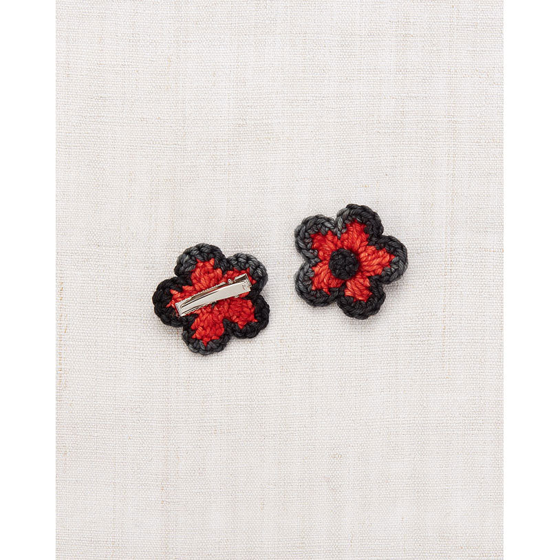Misha and Puff Red Flame Medium Flower Clip Set