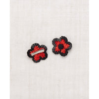 Misha and Puff Red Flame Medium Flower Clip Set