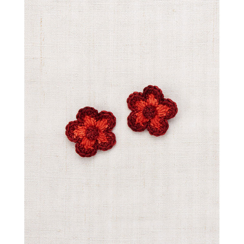 Misha and Puff  Red Flame Medium Flower Clip Set