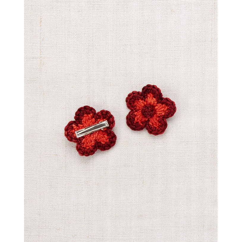 Misha and Puff  Red Flame Medium Flower Clip Set