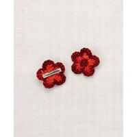 Misha and Puff  Red Flame Medium Flower Clip Set