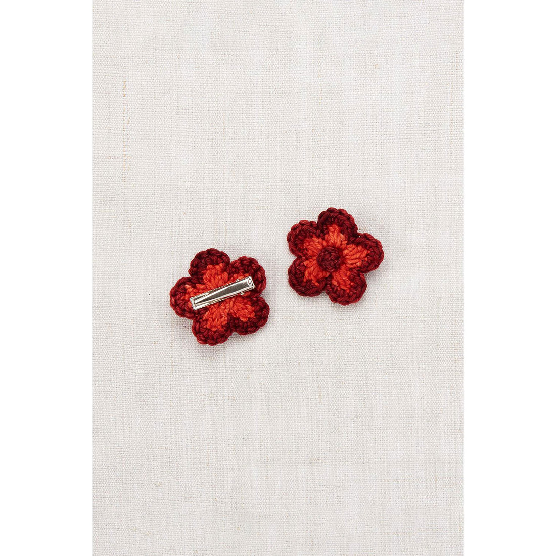 Misha and Puff Red Flame Flower Clip Set
