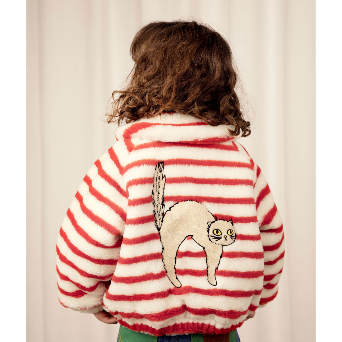 Mini Rodini Multi Angry Cat Stripe Fur Jacket