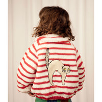 Mini Rodini Multi Angry Cat Stripe Fur Jacket