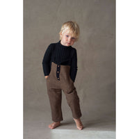 Popelin Brown Micro Herringbone Dungarees