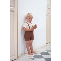 Popelin Terracotta Panelled Dungarees