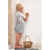 Popelin Blue Panelled Dungarees