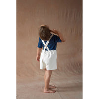 Popelin Off White Suspender Shorts
