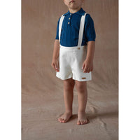 Popelin Off White Suspender Shorts