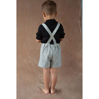 Popelin Black Fleck Suspender Shorts