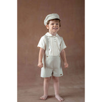 Popelin Sand Oxford Suspender Shorts