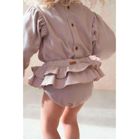 Popelin Sand Double Frill Romper