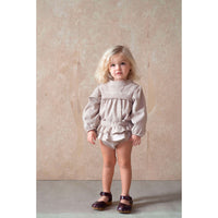 Popelin Sand Double Frill Romper