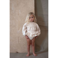 Popelin Off  White Double Frill Romper