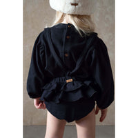 Popelin Black Double Frill Romper