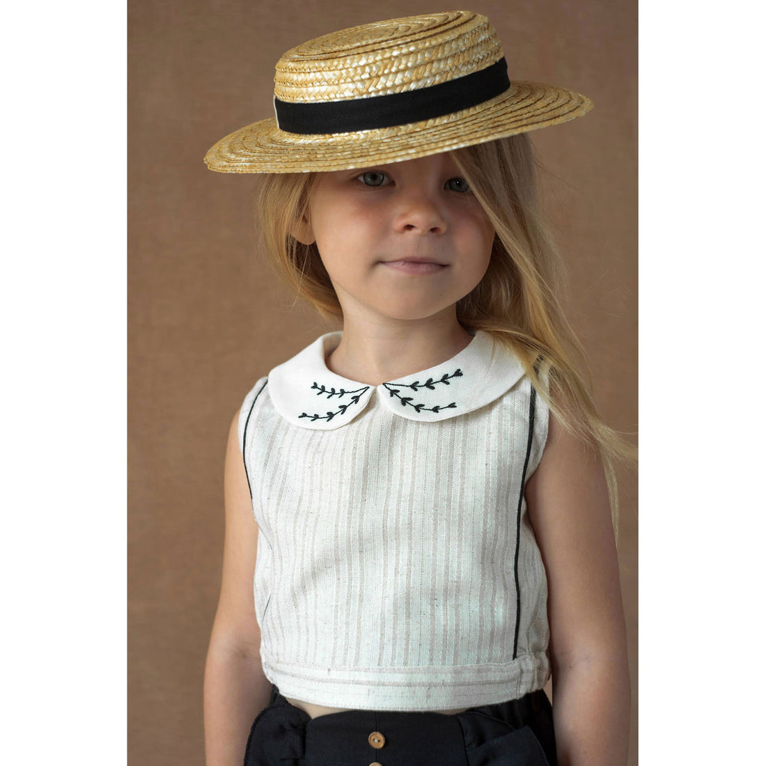 Popelin Silver Lurex Collar Top