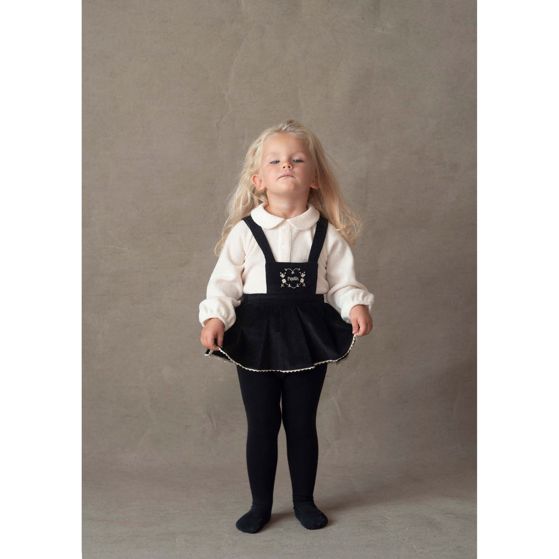 Popelin Black Skirt Playsuit