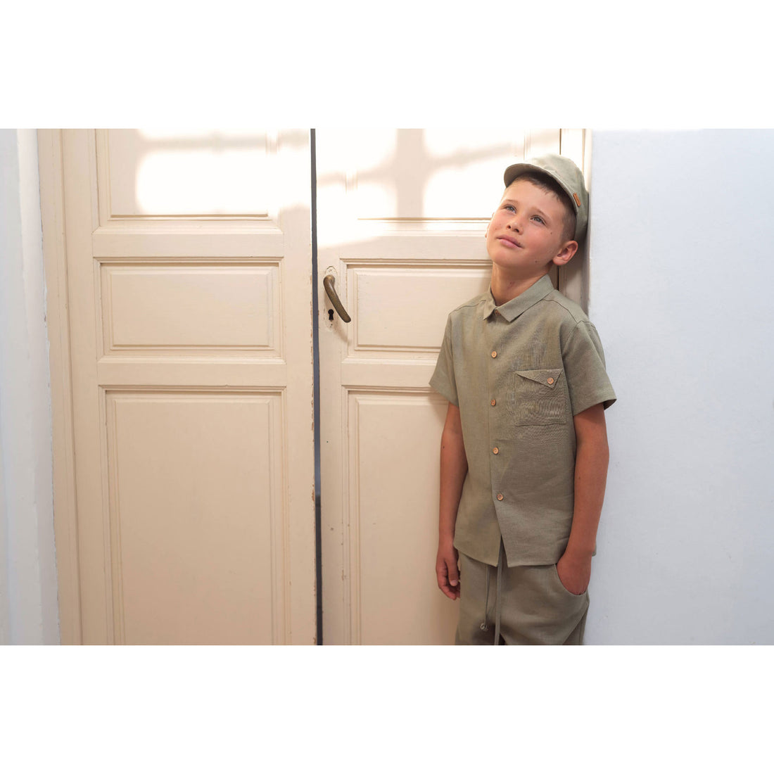 Popelin Green Linen Shirt