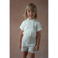 Popelin Off White Panel Shirt