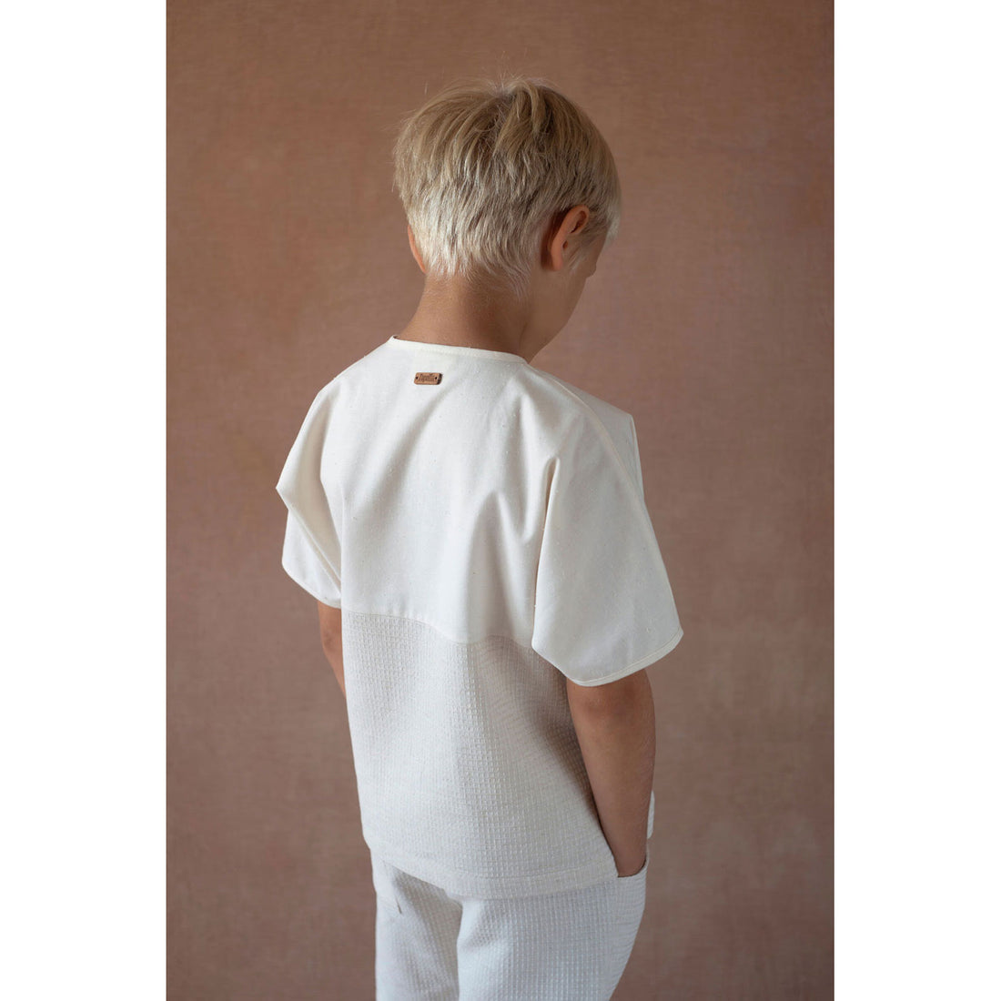 Popelin Sand Waffle Double Breasted Shirt